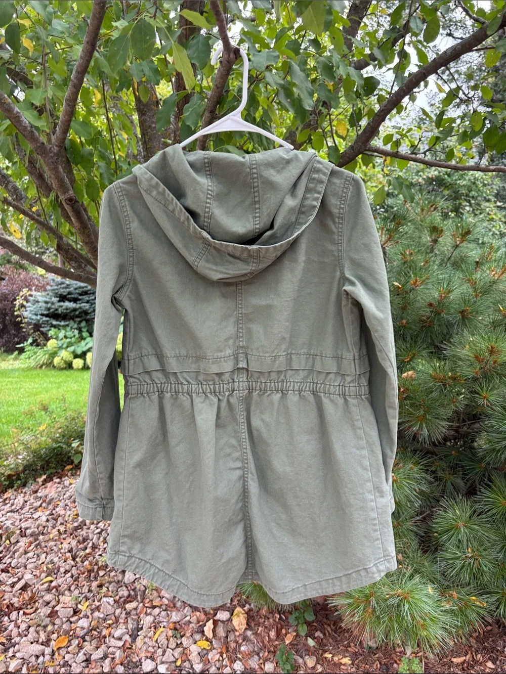 Old Navy Girl’s  Hooded Utility Jacket in Olive